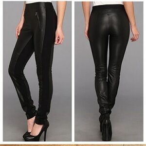 Kalin BCBG MaxAzria women's Motorcycle Faux Leather black leggings or pants